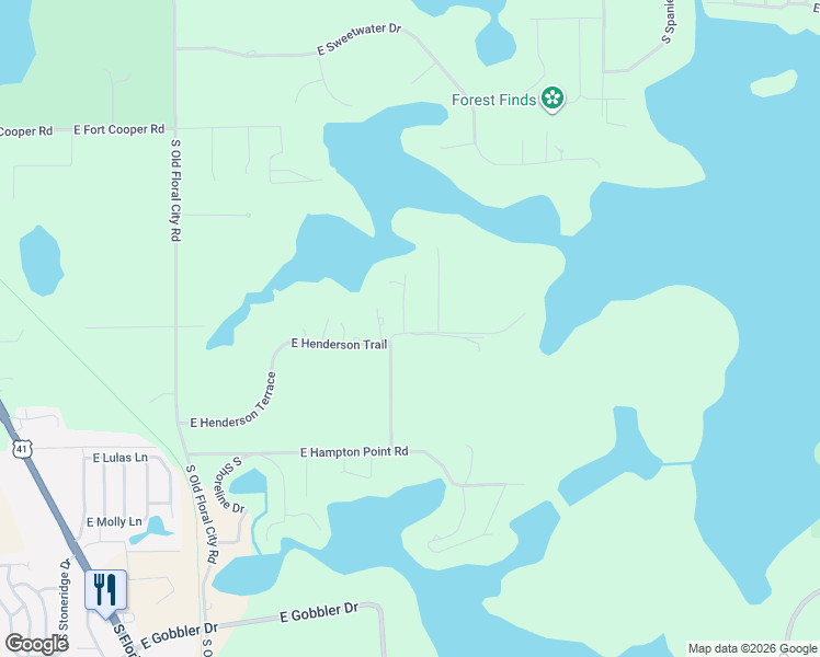 map of restaurants, bars, coffee shops, grocery stores, and more near 4767 South Ironwood Point in Inverness