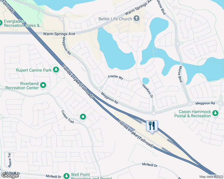 map of restaurants, bars, coffee shops, grocery stores, and more near Florida's Turnpike in Wildwood