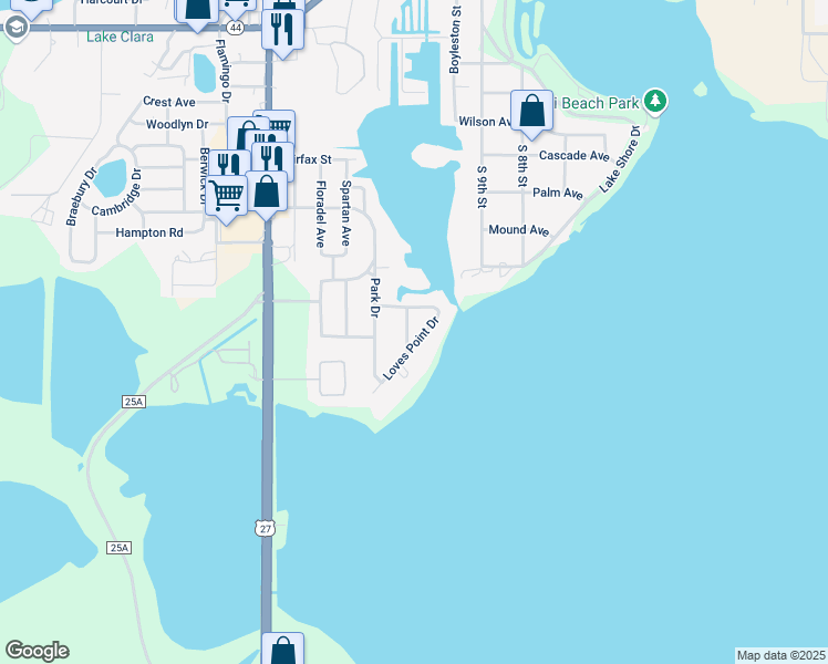 map of restaurants, bars, coffee shops, grocery stores, and more near 1613 Loves Point Drive in Leesburg