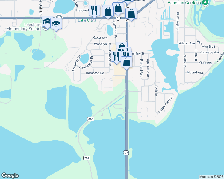 map of restaurants, bars, coffee shops, grocery stores, and more near 1501 Terrace Green Drive in Leesburg