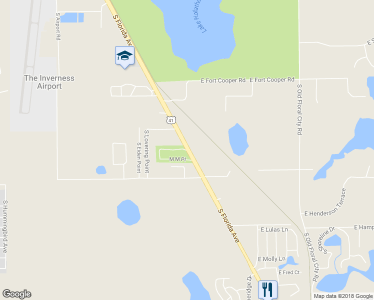 map of restaurants, bars, coffee shops, grocery stores, and more near 4596 South Florida Avenue in Inverness