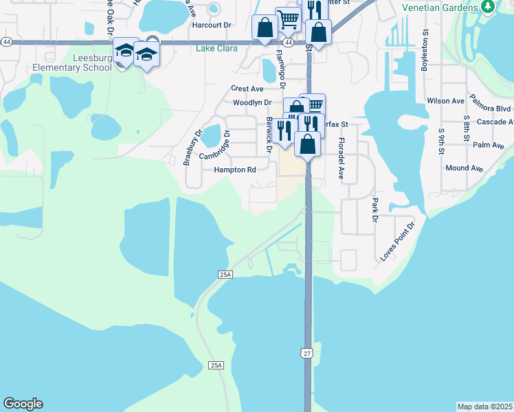 map of restaurants, bars, coffee shops, grocery stores, and more near 1515 Terrace Green Drive in Leesburg