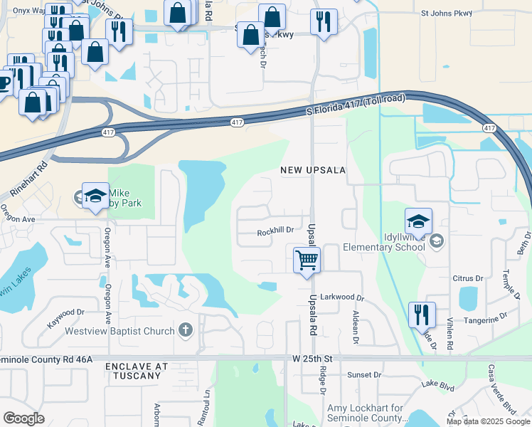 map of restaurants, bars, coffee shops, grocery stores, and more near 132 Wornall Drive in Sanford