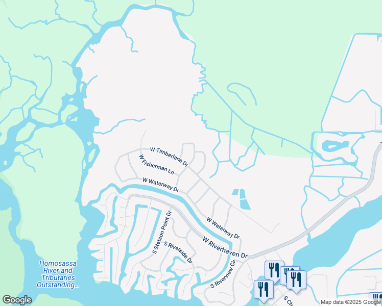 map of restaurants, bars, coffee shops, grocery stores, and more near 4564-4574 S Sawgrass Cir in Homosassa