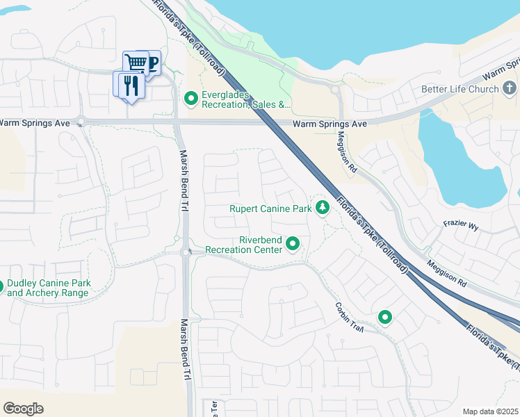 map of restaurants, bars, coffee shops, grocery stores, and more near 5768 Henry Loop in Sumterville