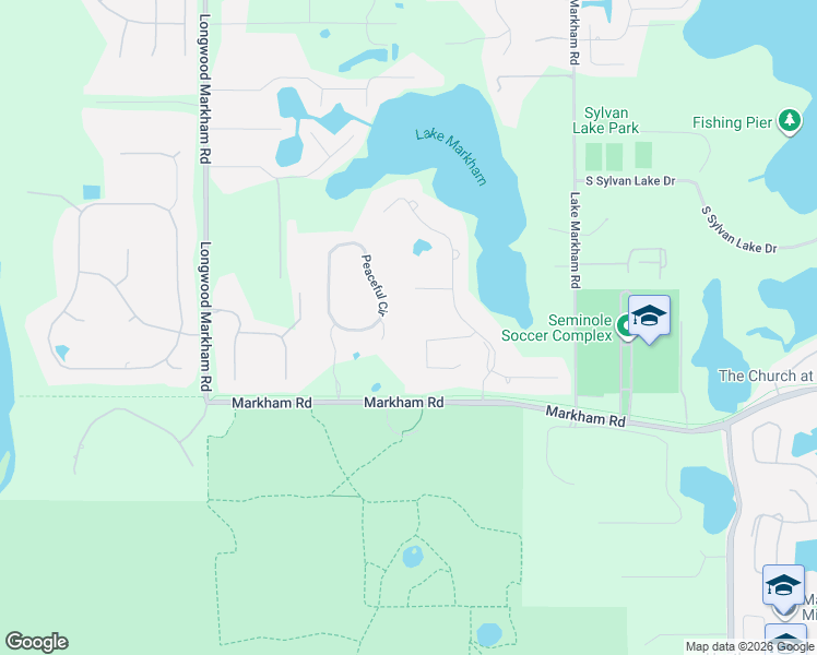 map of restaurants, bars, coffee shops, grocery stores, and more near 7726 Markham Bend Place in Sanford