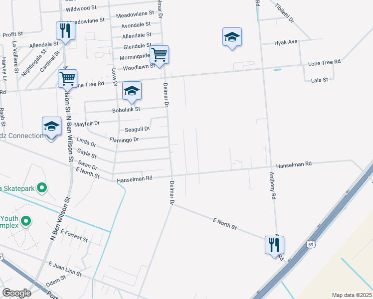 map of restaurants, bars, coffee shops, grocery stores, and more near 1202 Julius Street in Victoria