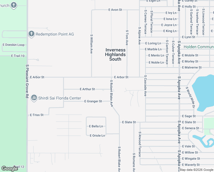 map of restaurants, bars, coffee shops, grocery stores, and more near 5625 East Arthur Street in Inverness