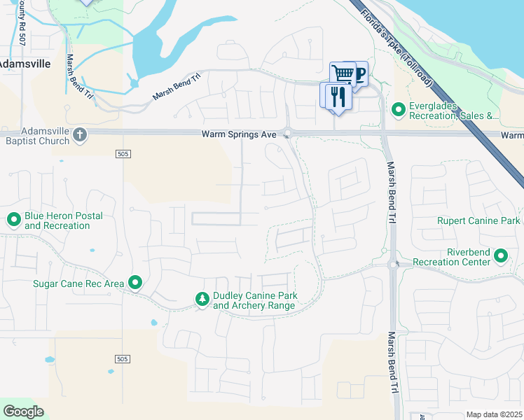 map of restaurants, bars, coffee shops, grocery stores, and more near 2342 Clymer Court in Wildwood