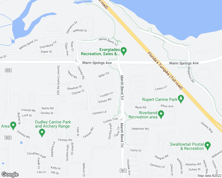 map of restaurants, bars, coffee shops, grocery stores, and more near 2130 Weber Court in Wildwood