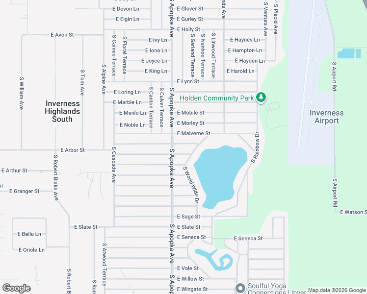 map of restaurants, bars, coffee shops, grocery stores, and more near 6370 East Oneida Street in Inverness