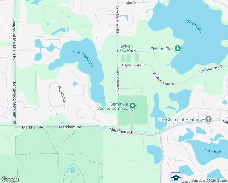 map of restaurants, bars, coffee shops, grocery stores, and more near 1870 Lake Markham Road in Sanford