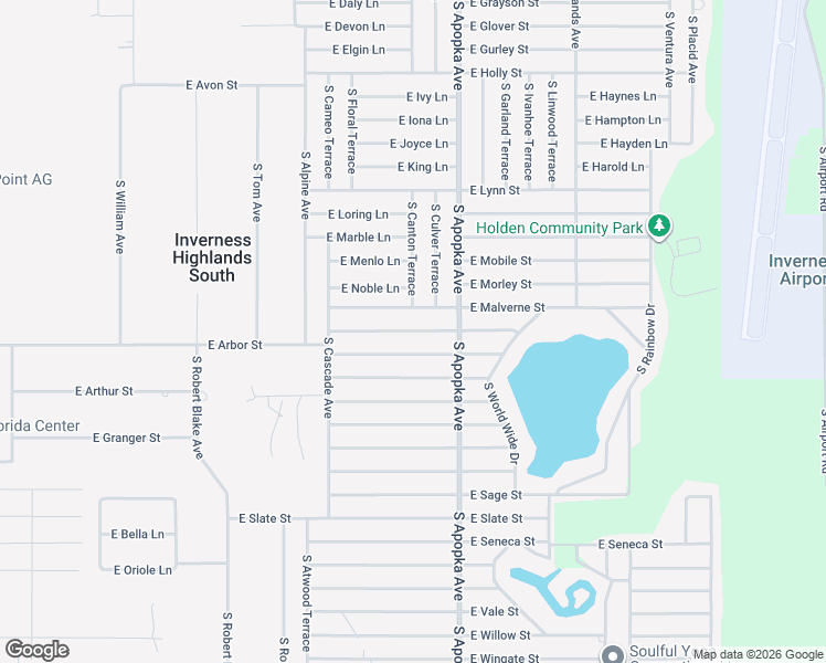 map of restaurants, bars, coffee shops, grocery stores, and more near 6188 East Oneida Street in Inverness