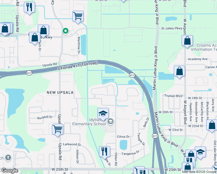 map of restaurants, bars, coffee shops, grocery stores, and more near 324 Porchester Drive in Sanford