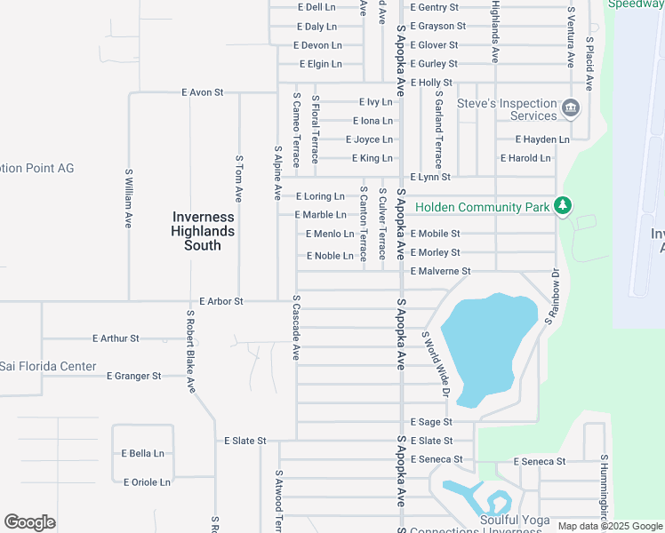 map of restaurants, bars, coffee shops, grocery stores, and more near 6093 East Malverne Street in Inverness