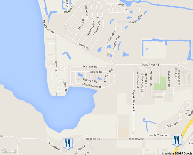 map of restaurants, bars, coffee shops, grocery stores, and more near 469 Santa Fe Road in Tavares