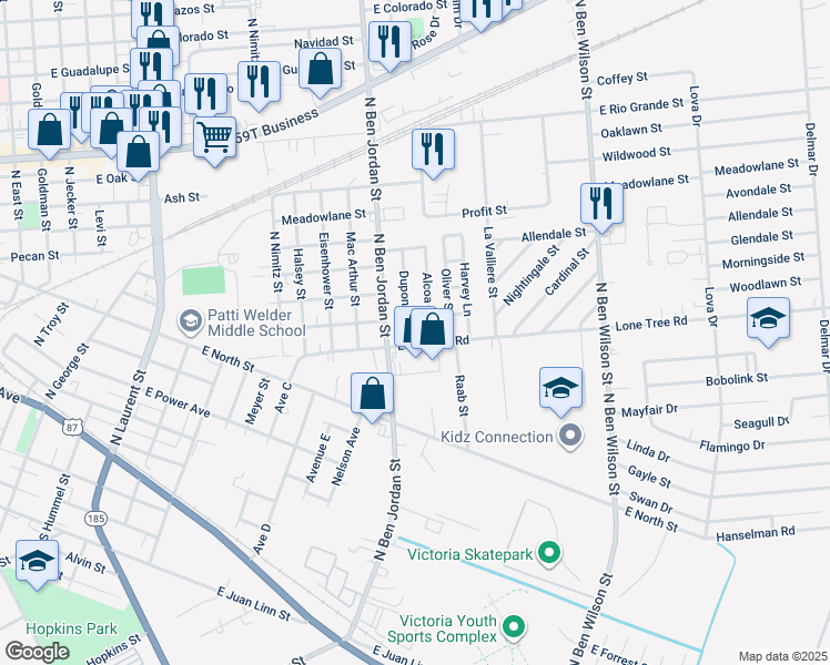 map of restaurants, bars, coffee shops, grocery stores, and more near 906 Dupont Street in Victoria