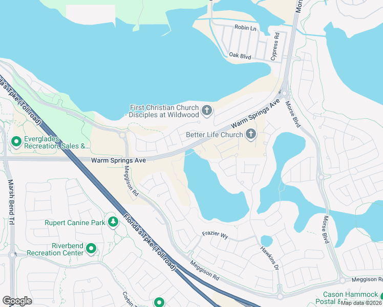 map of restaurants, bars, coffee shops, grocery stores, and more near 6899 County Road 468 in Wildwood
