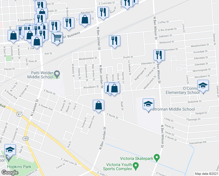 map of restaurants, bars, coffee shops, grocery stores, and more near 906 Dupont Street in Victoria
