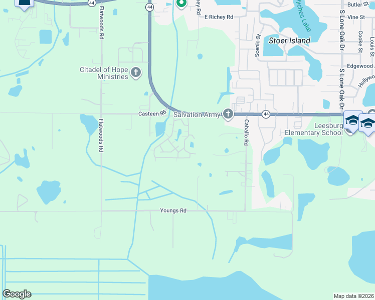 map of restaurants, bars, coffee shops, grocery stores, and more near 2922 Poplar Avenue in Leesburg