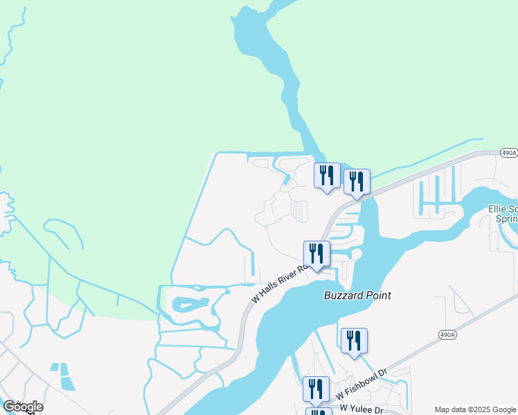map of restaurants, bars, coffee shops, grocery stores, and more near 10359 West Halls River Road in Homosassa