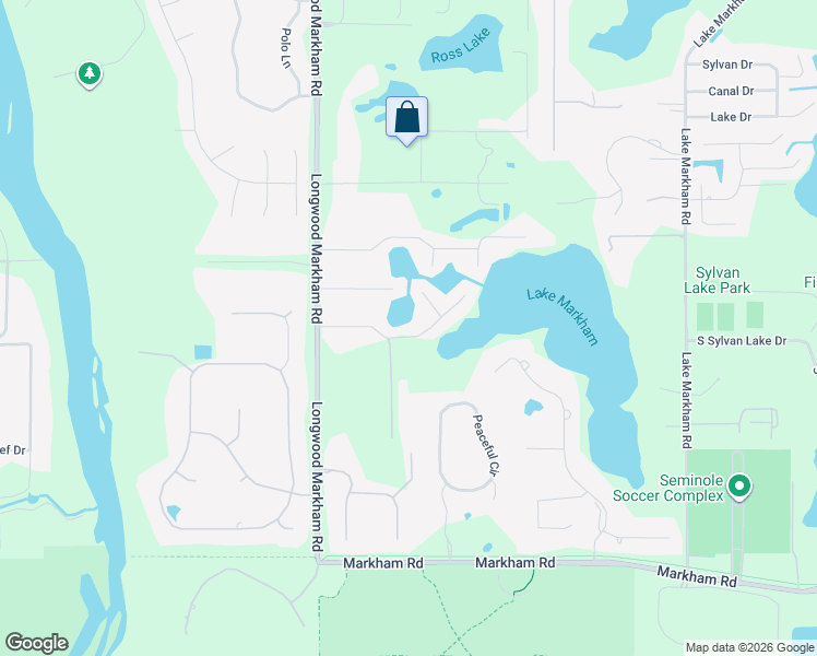 map of restaurants, bars, coffee shops, grocery stores, and more near 8112 Via Hermosa Street in Sanford
