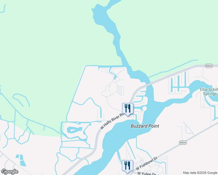 map of restaurants, bars, coffee shops, grocery stores, and more near 10359 West Halls River Road in Homosassa