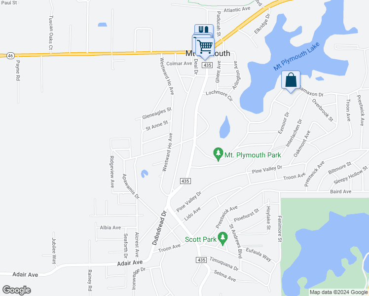 map of restaurants, bars, coffee shops, grocery stores, and more near 31004 Deal Drive in Sorrento