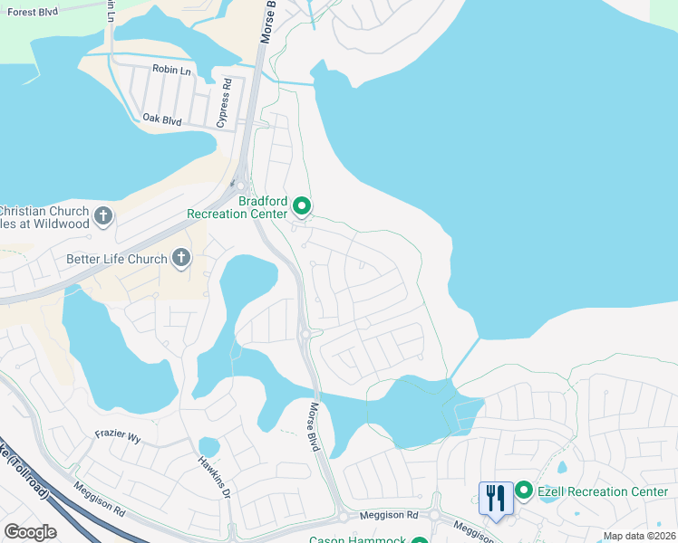 map of restaurants, bars, coffee shops, grocery stores, and more near 5444 Ware Way in The Villages