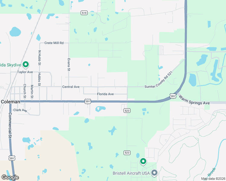 map of restaurants, bars, coffee shops, grocery stores, and more near 9312 Central Avenue in Coleman