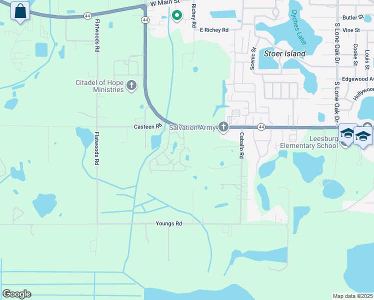 map of restaurants, bars, coffee shops, grocery stores, and more near 2909 Ash Drive in Leesburg