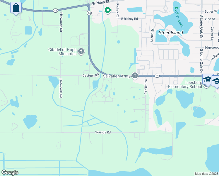 map of restaurants, bars, coffee shops, grocery stores, and more near 927 Royal Oak Boulevard in Leesburg
