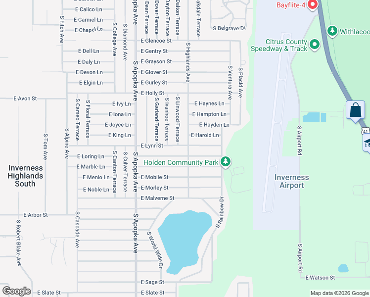 map of restaurants, bars, coffee shops, grocery stores, and more near 6550 East Lynn Street in Inverness