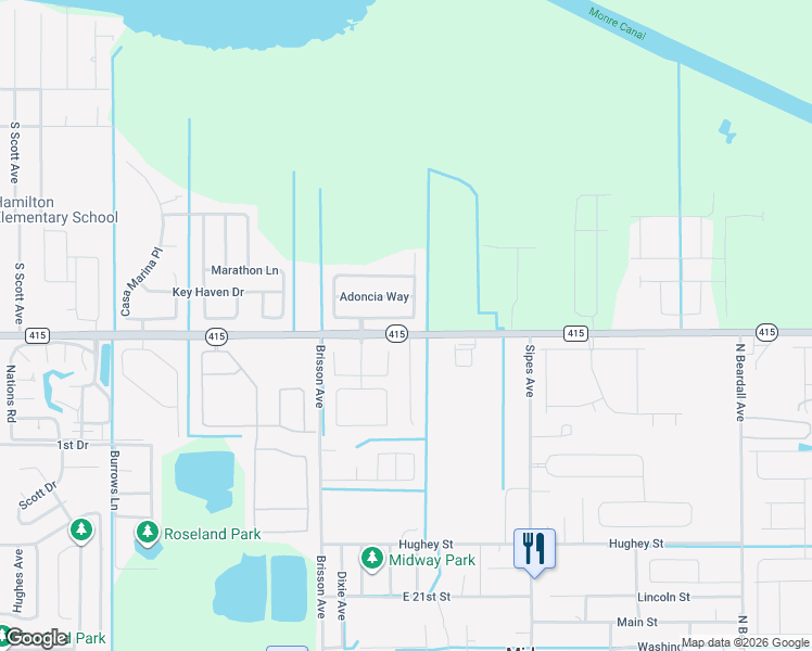 map of restaurants, bars, coffee shops, grocery stores, and more near 137 Bella Rosa Circle in Sanford
