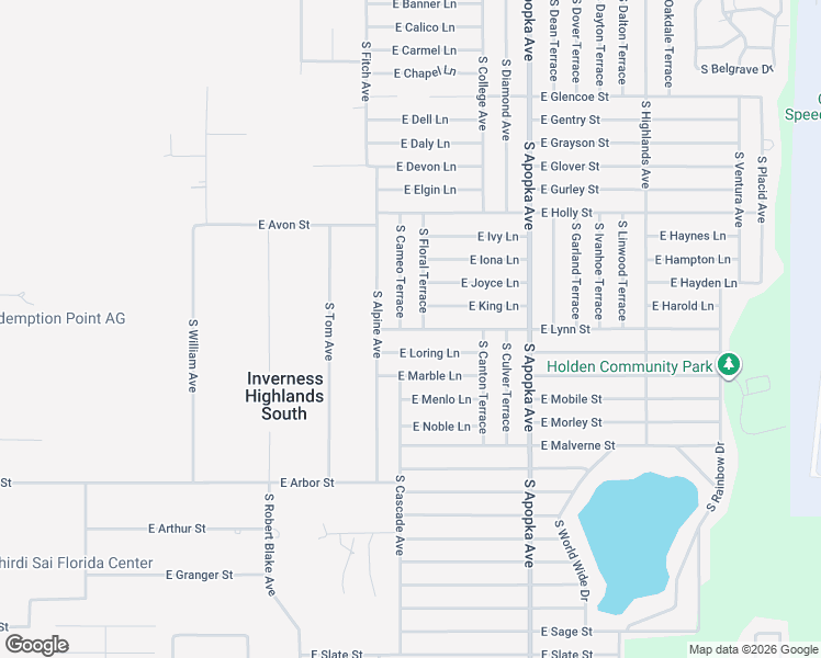 map of restaurants, bars, coffee shops, grocery stores, and more near 6000 East Lynn Street in Inverness