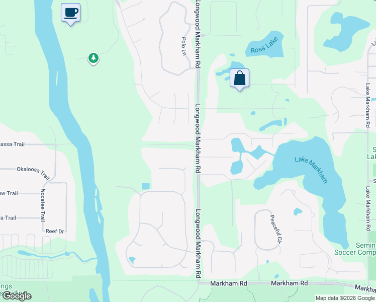 map of restaurants, bars, coffee shops, grocery stores, and more near 8321 Murray Court in Sanford