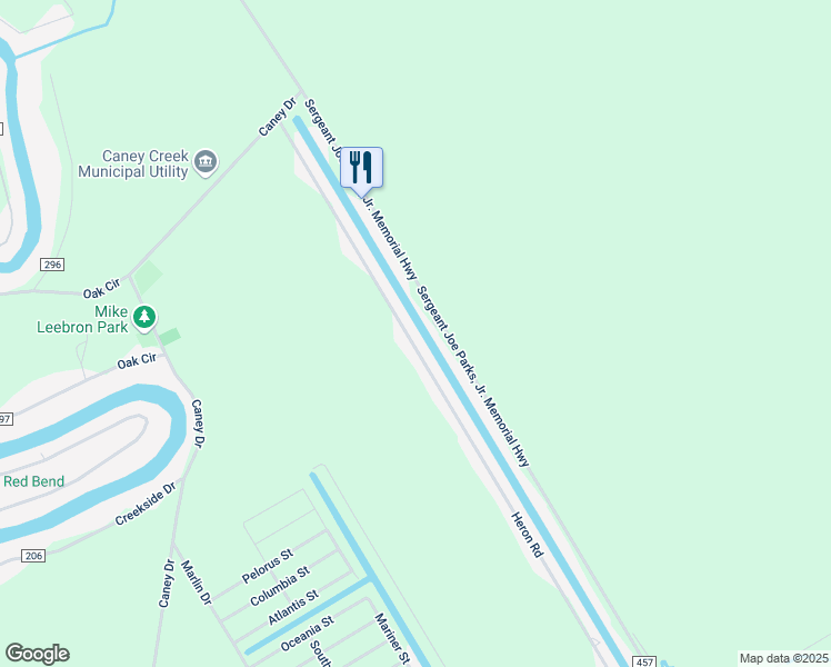 map of restaurants, bars, coffee shops, grocery stores, and more near 589 Cr 299 in Bay City
