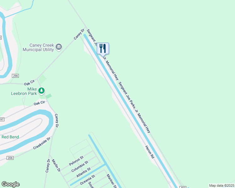 map of restaurants, bars, coffee shops, grocery stores, and more near 589 Cr 299 in Bay City