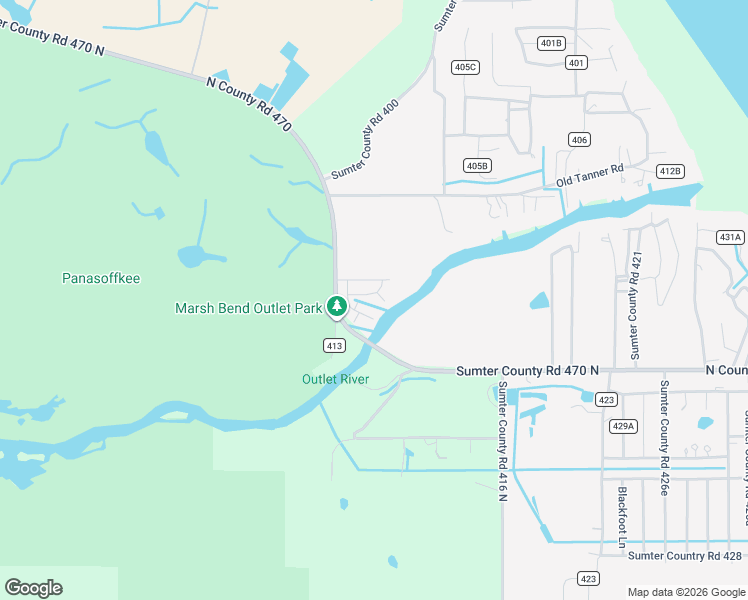 map of restaurants, bars, coffee shops, grocery stores, and more near 57 Outlet Drive in Lake Panasoffkee