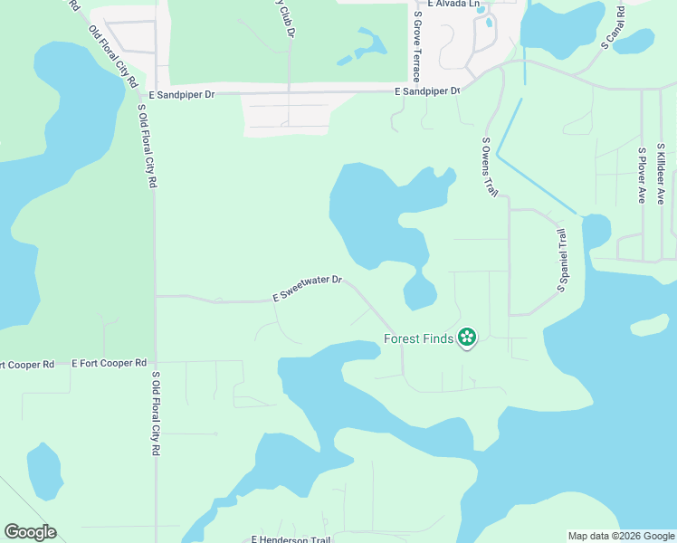 map of restaurants, bars, coffee shops, grocery stores, and more near 8921 East Sweetwater Drive in Inverness