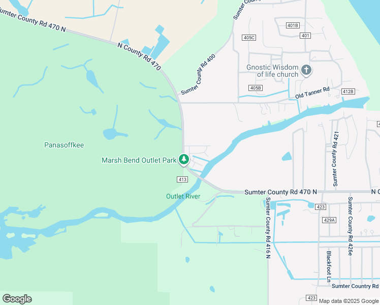 map of restaurants, bars, coffee shops, grocery stores, and more near 57 Outlet Drive in Lake Panasoffkee