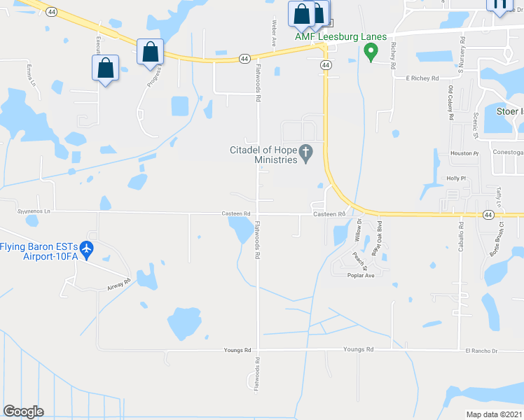 map of restaurants, bars, coffee shops, grocery stores, and more near 820 Flatwoods Road in Leesburg
