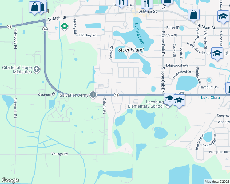 map of restaurants, bars, coffee shops, grocery stores, and more near 746 Bottle Brush Court in Leesburg