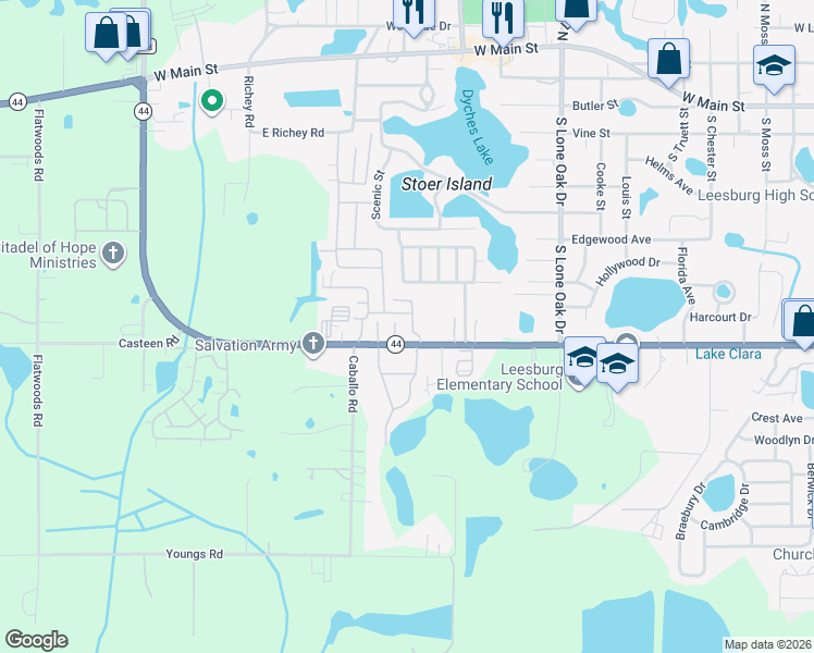 map of restaurants, bars, coffee shops, grocery stores, and more near 746 Bottle Brush Court in Leesburg