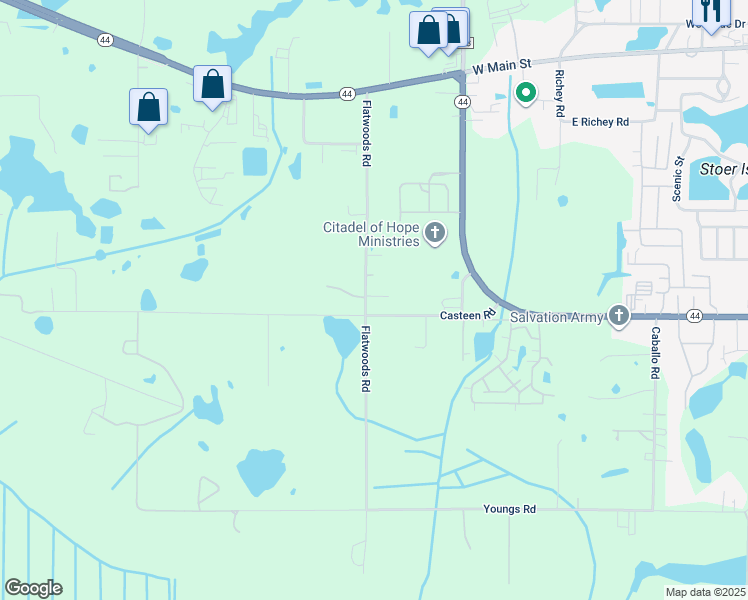 map of restaurants, bars, coffee shops, grocery stores, and more near 820 Flatwoods Road in Leesburg