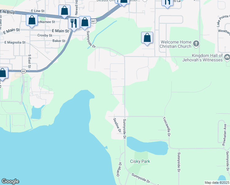 map of restaurants, bars, coffee shops, grocery stores, and more near 6209 Richland Avenue in Leesburg