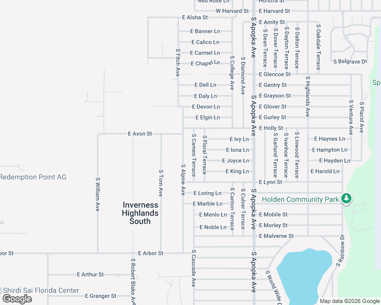 map of restaurants, bars, coffee shops, grocery stores, and more near 3941 South Cameo Terrace in Inverness