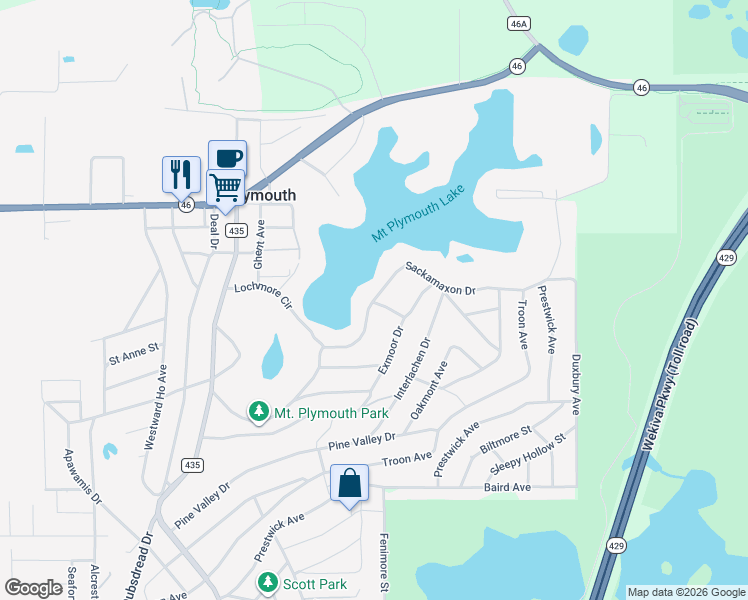 map of restaurants, bars, coffee shops, grocery stores, and more near 25927 Sackamaxon Drive in Sorrento