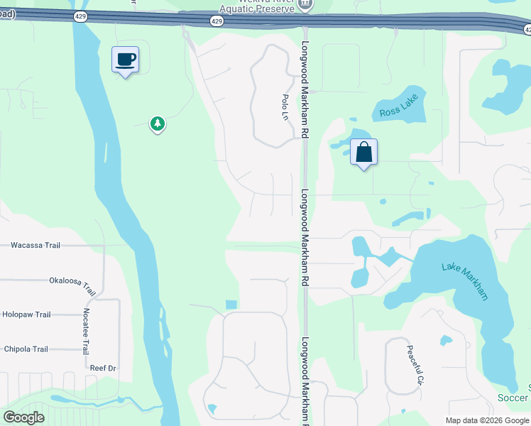 map of restaurants, bars, coffee shops, grocery stores, and more near 8698 Crested Eagle Place in Sanford