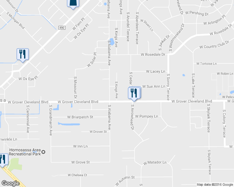 map of restaurants, bars, coffee shops, grocery stores, and more near 3888 South Kings Avenue in Homosassa